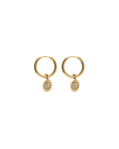 My Jewellery NOMADS MINIMALISTISCHE OORRINGEN MET ZONNETJE GOUD