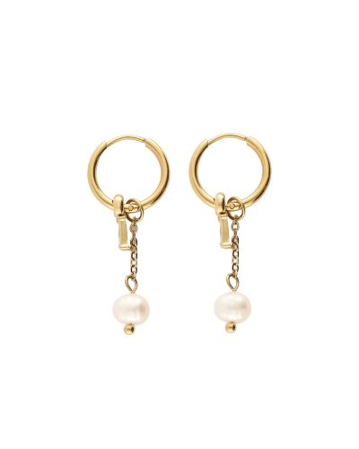 My Jewellery Earring hoop strass pearl MJ14775