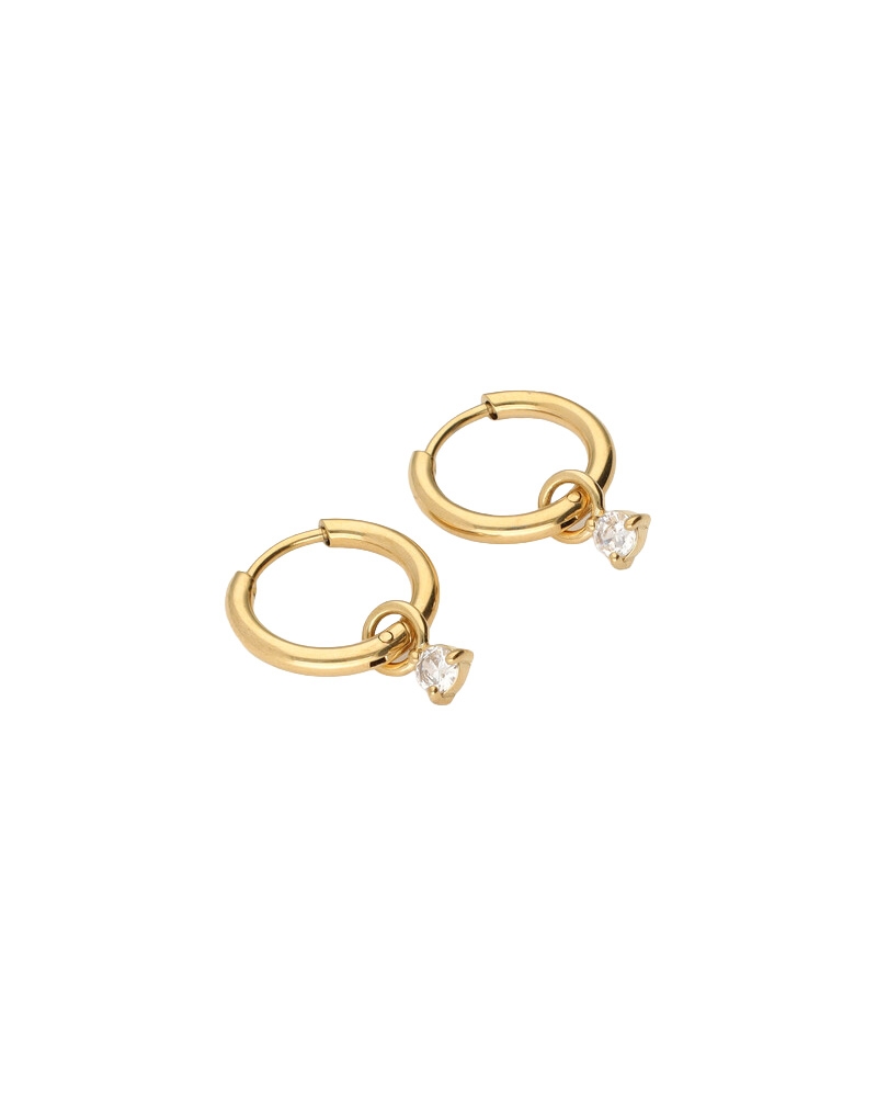 MINIMALISTISCHE OORRINGEN MET STRASS STEEN GOUD