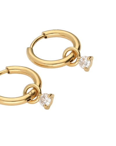 MINIMALISTISCHE OORRINGEN MET STRASS STEEN GOUD