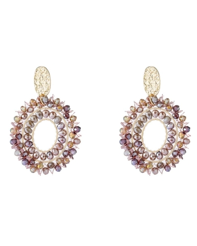 Day & Eve Flower Oval Drop E65073-3