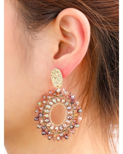 Day & Eve Flower Oval Drop E65073-3