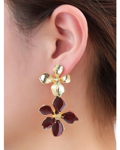 Day & Eve Double Flower Dangle E65108-3