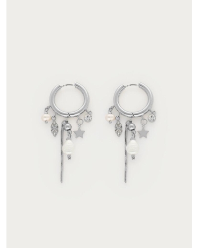 My Jewellery Earring hoop strings strass pearl MJ16953
