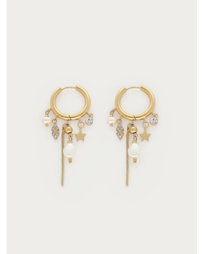 My Jewellery Earring hoop strings strass pearl MJ16953