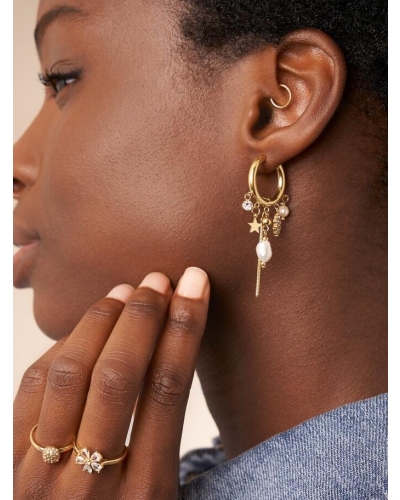 My Jewellery Earring hoop strings strass pearl MJ16953