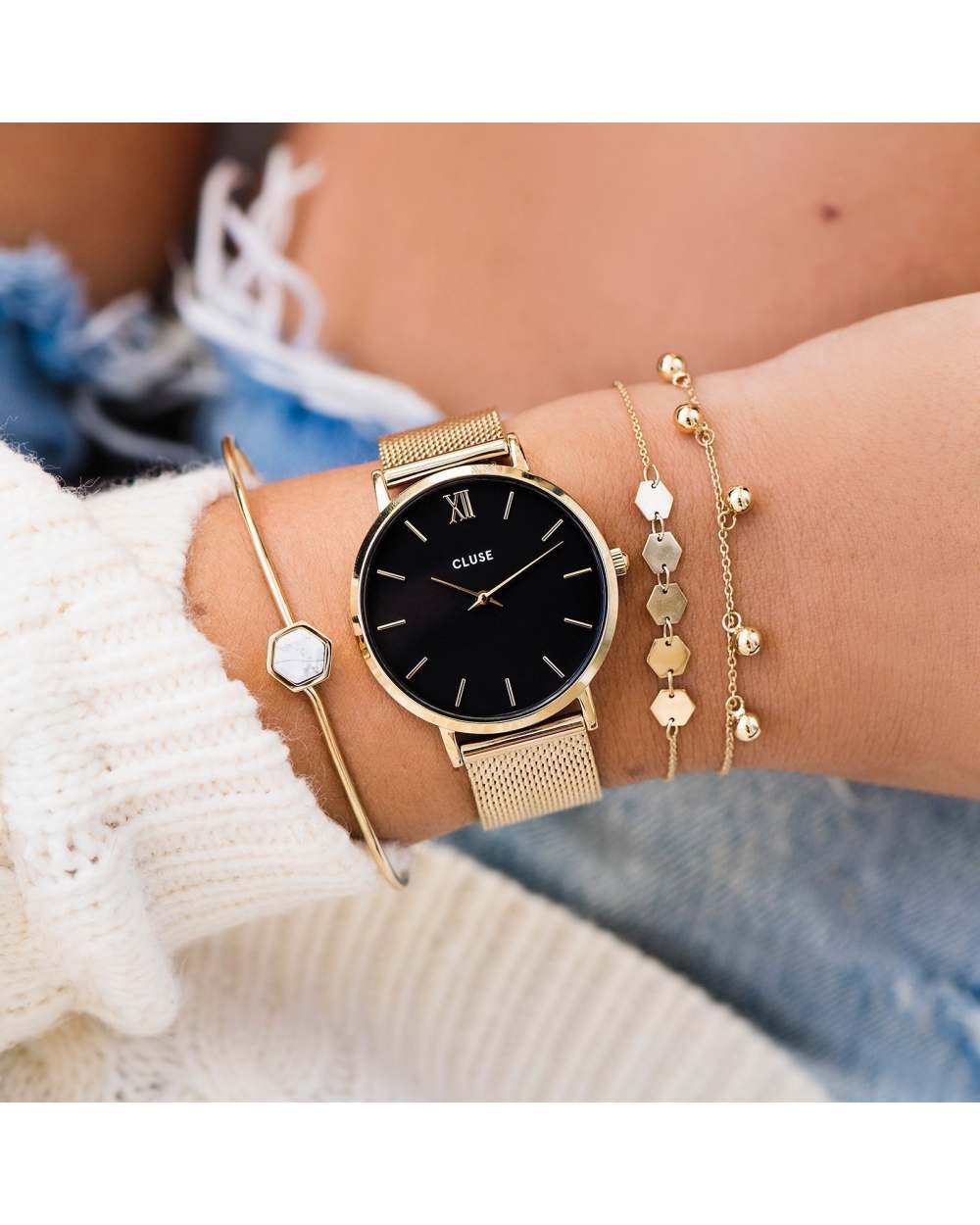 MINUIT MESH HORLOGE GOUD 