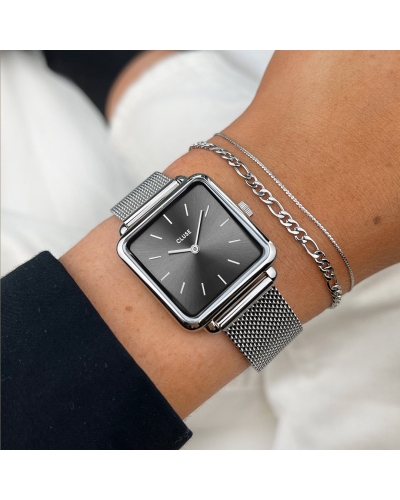 LA TÉTRAGONE MESH HORLOGE ZILVER 