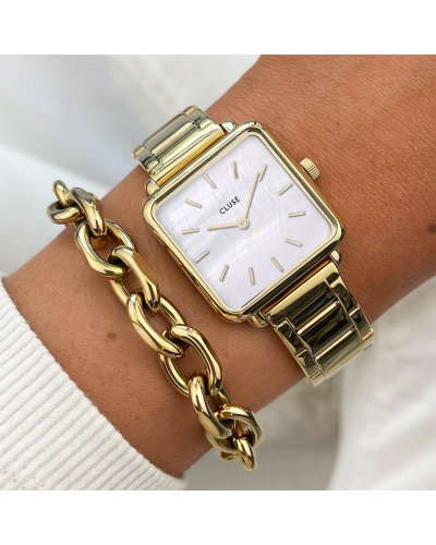 CLUSE LA TÉTRAGONE HORLOGE GOUD