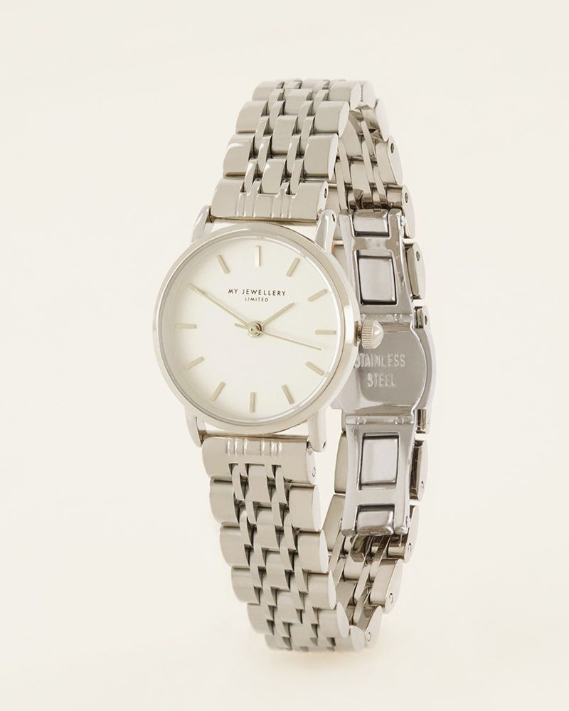 ROND ZILVER HORLOGE MET KLEINE WIJZERPLAAT