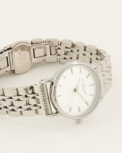 ROND ZILVER HORLOGE MET KLEINE WIJZERPLAAT