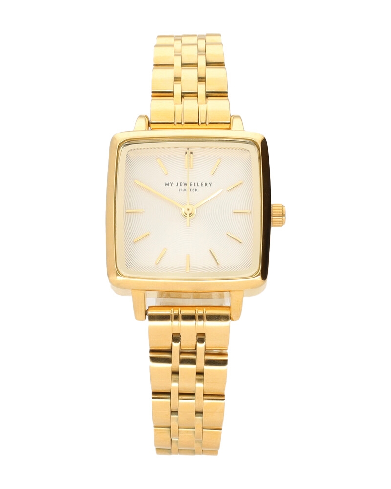 MY JEWELLERY WATCH SQUARE CHAIN GOUD