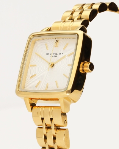 MY JEWELLERY WATCH SQUARE CHAIN GOUD