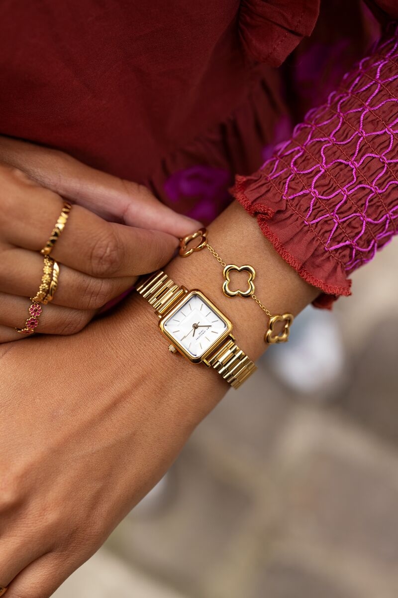 VIERKANT VINTAGE HORLOGE GOUD