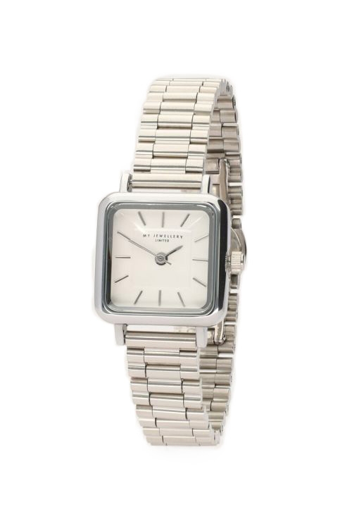 VIERKANT VINTAGE HORLOGE ZILVER
