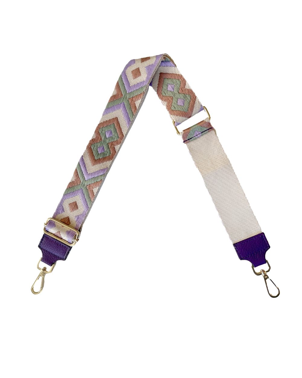 BAG STRAP AZTEC LILA/ BEIGE/ GROEN