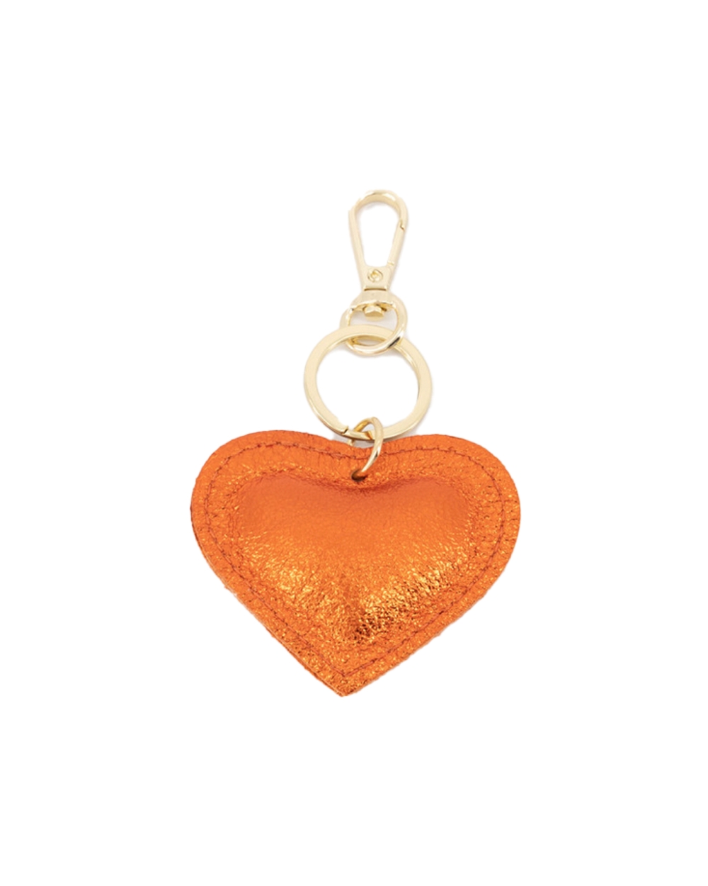 SLEUTELHANGER HART ORANJE METALLIC