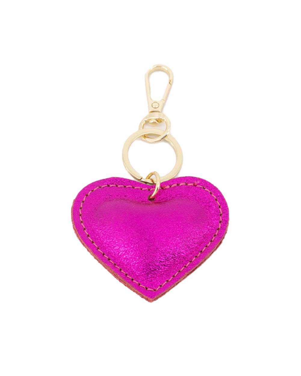 SLEUTELHANGER HART FUCHSIA METALLIC