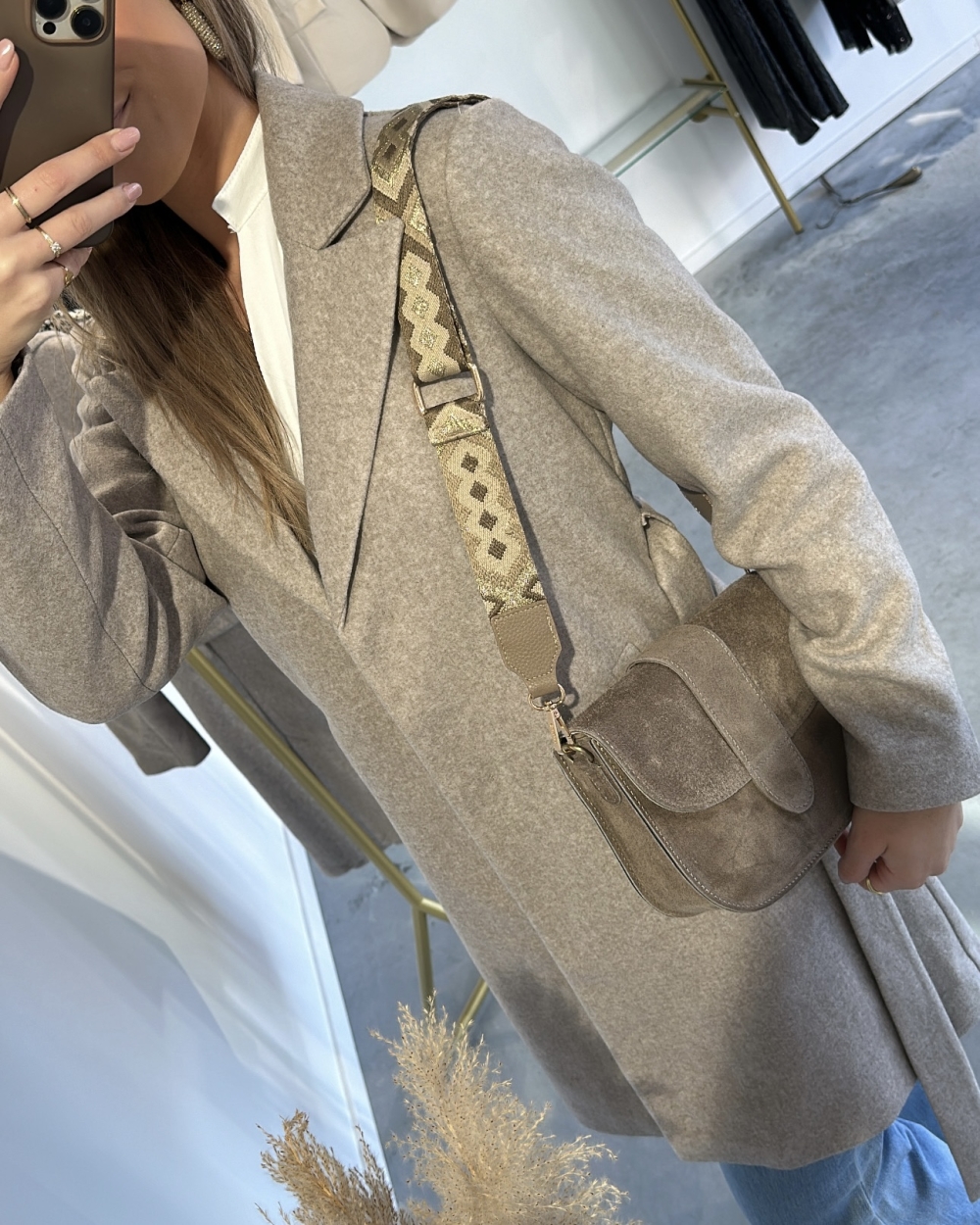 BAGSTRAP SMALL DEBBY TAUPE