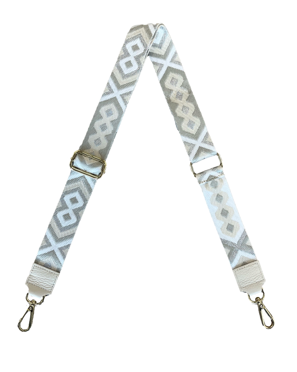 BAGSTRAP SMALL DEBBY ECRU/ZILVER