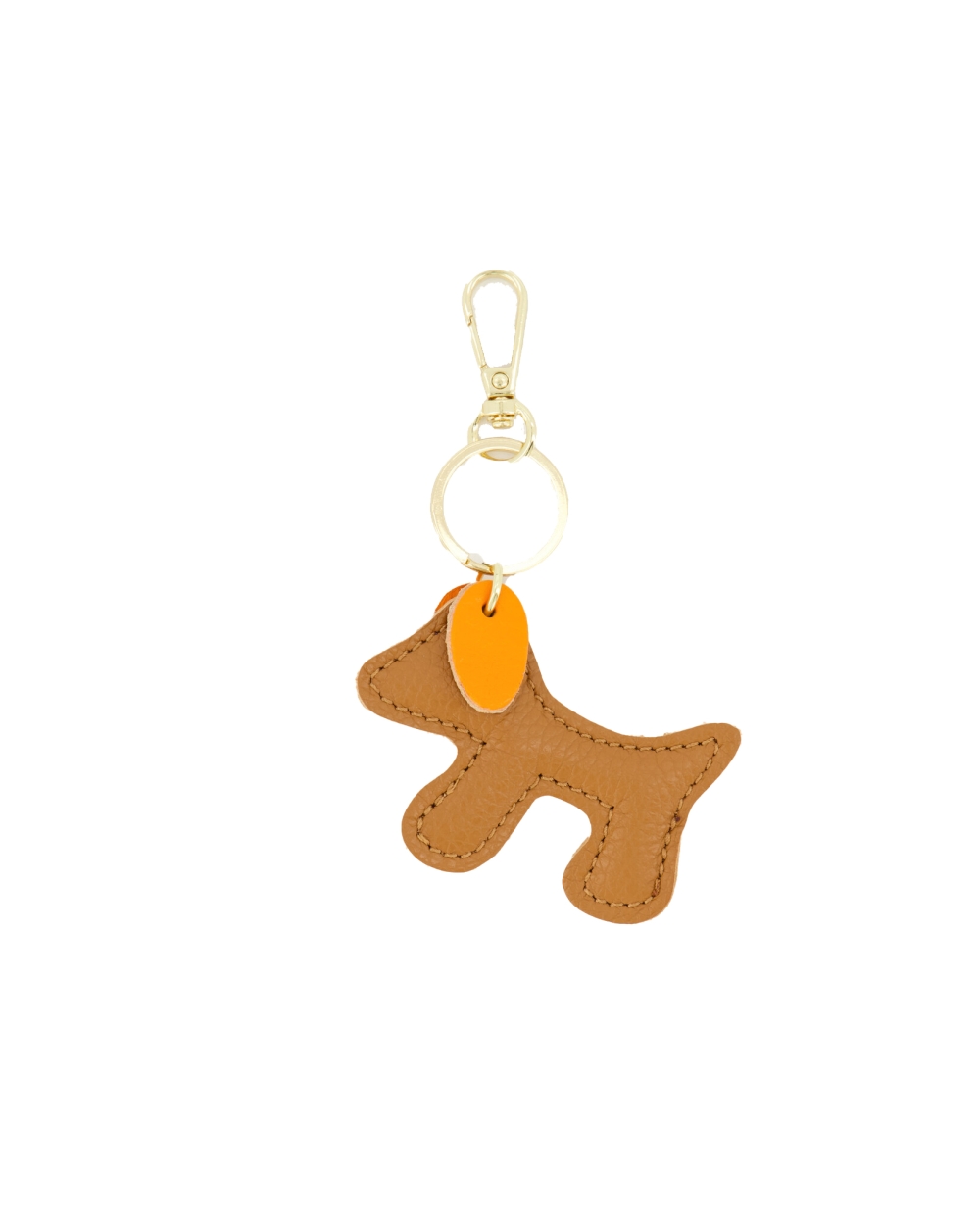 SLEUTELHANGER DOG COGNAC/ORANJE