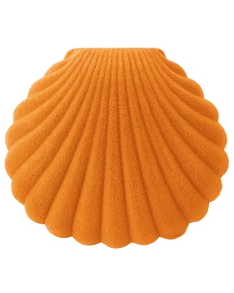 SIERADENDOOSJE SCHELPFLUWEEL ORANJE