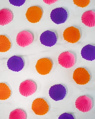SIERADENDOOSJE SCHELPFLUWEEL ORANJE