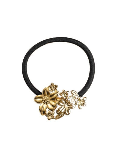 HAARELASTIEK FLOWERS GOUD