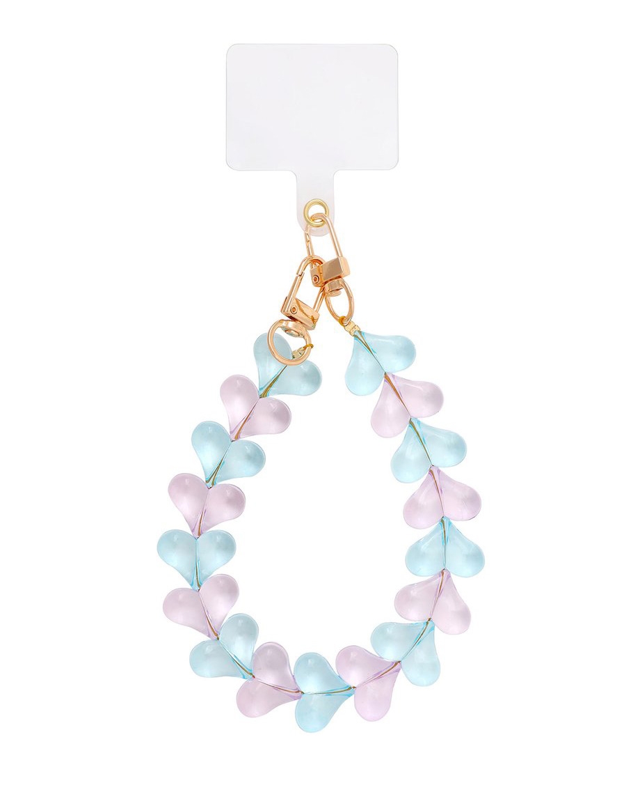 TELEFOONKOORD HART MIX BLAUW / LILA