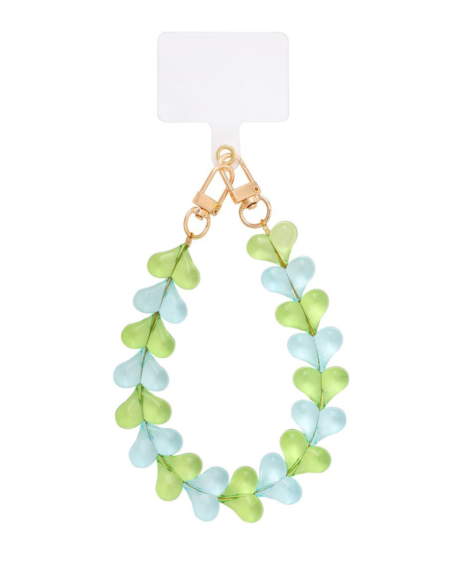 TELEFOONKOORD HART MIX GROEN/BLAUW