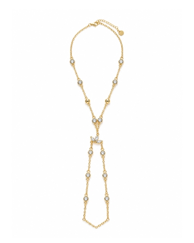 Gossip the Label HAND CHAIN CRYSTAL EN BLOEM GOUD