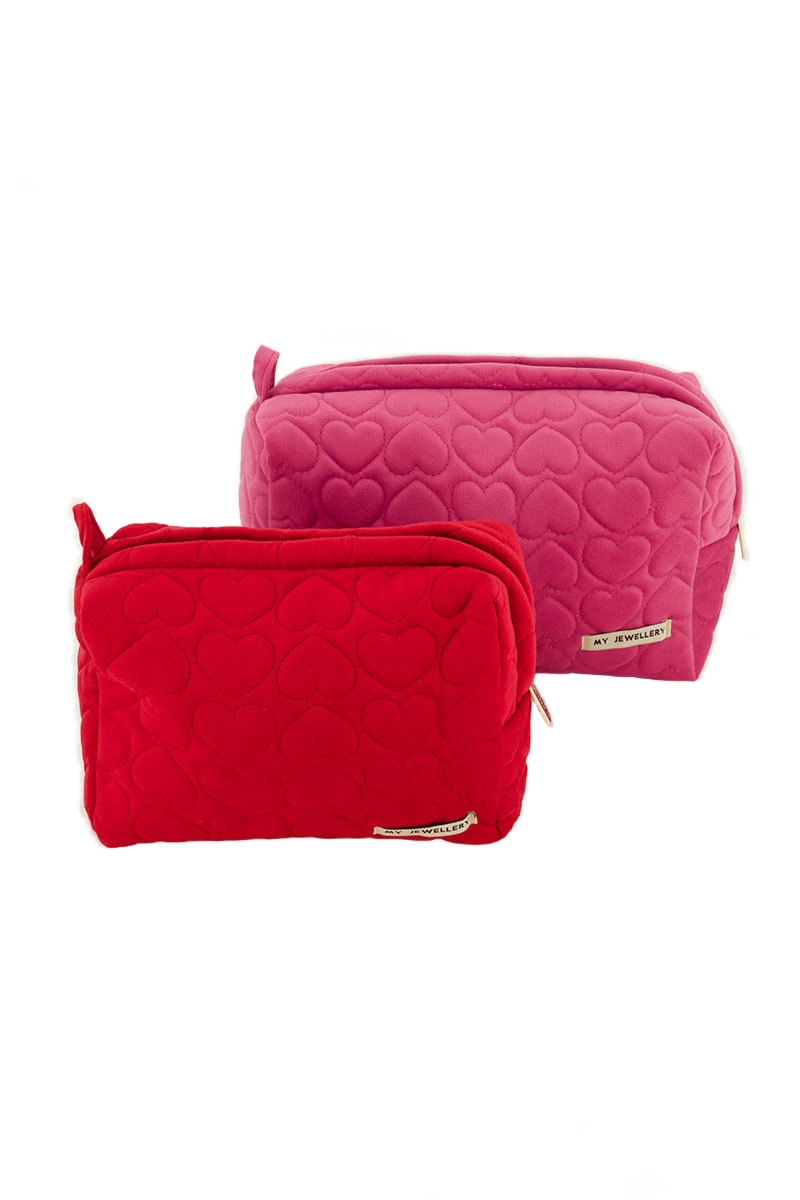 ROZE EN RODE TOILETTASSEN SET 