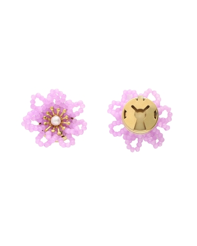 My Jewellery Knopen set lila bloem MJ16024