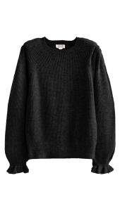 Zwarte trui met ruffles hotsell