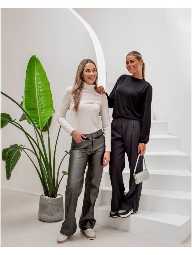 Yaya faux leather broek hotsell