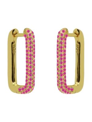 KARMA OORBEL BIG ZIRKONIA ROZE SQUARE}