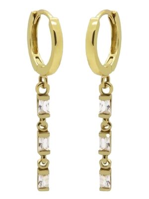 KARMA TRIPLE DANGLING BAGUETTE ZIRKONIA}