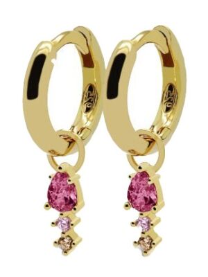 KARMA OORBEL DUO DROP RUBY RED}